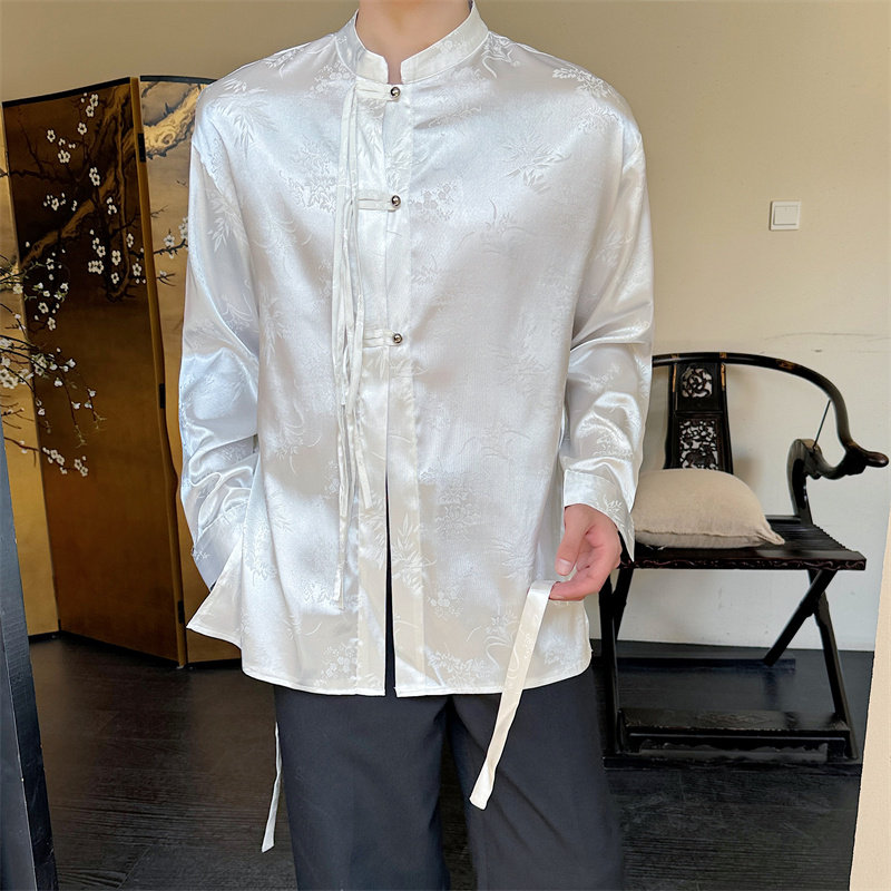 新中式风醋酸提花衬衫男P85，男装衬衫，星座1009（原B233）