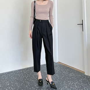 宽松高腰哈伦裤 西装 裤 GUS 新款 休闲萝卜裤 女2024春季 挺括有型
