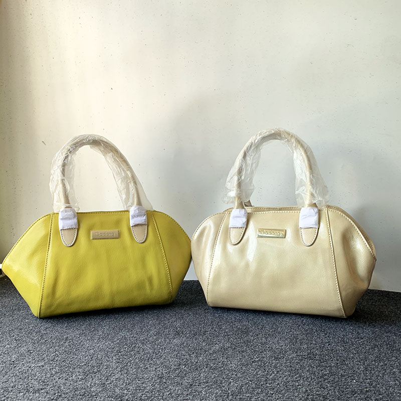 微瑕头层牛皮复古擦色手提真皮漆皮个性外贸枕头包女特价复古中号