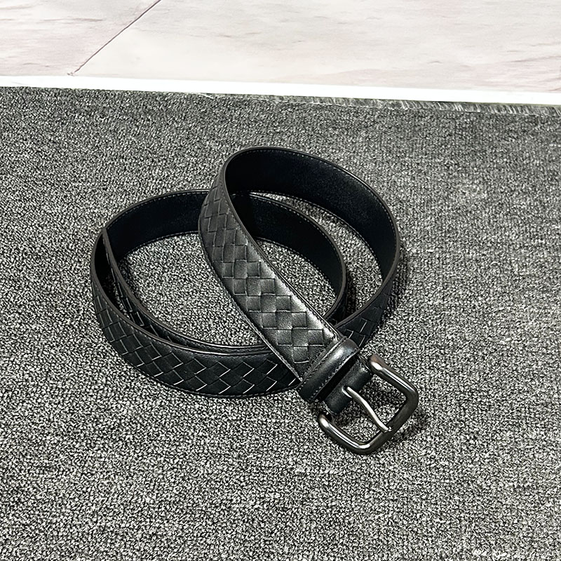 头层牛皮手工编织腰带爆款男真皮