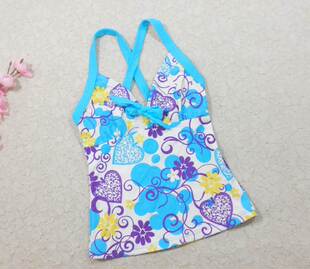 F304外贸原单高品质时尚 女童背心遮肚显瘦分体温泉泳衣 舒适修身