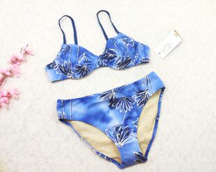 F120欧美比基尼套装 钢圈大胸小胸聚拢泡温泉泳衣女 性感三点式