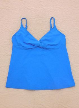 F321外单高品质时尚蓝色钢圈聚拢款遮肚显瘦分体比基尼泳衣特价