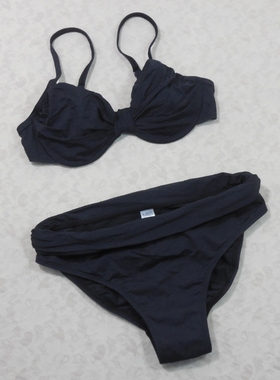 F501外贸泳衣女性感黑色钢托聚拢度假沙滩比基尼泳装32C特价