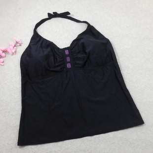 背心分体温泉泳衣28号 性感舒适修身 外贸原单 F618黑色加大码