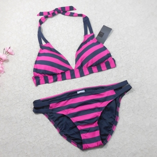背心多款 温泉泳衣裤 条纹比基尼套装 F523外贸原单性感舒适时尚