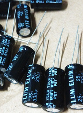 25V330UF ELUM 无极NP 喇叭分频 电解电容 330UF25V 规格：10X20