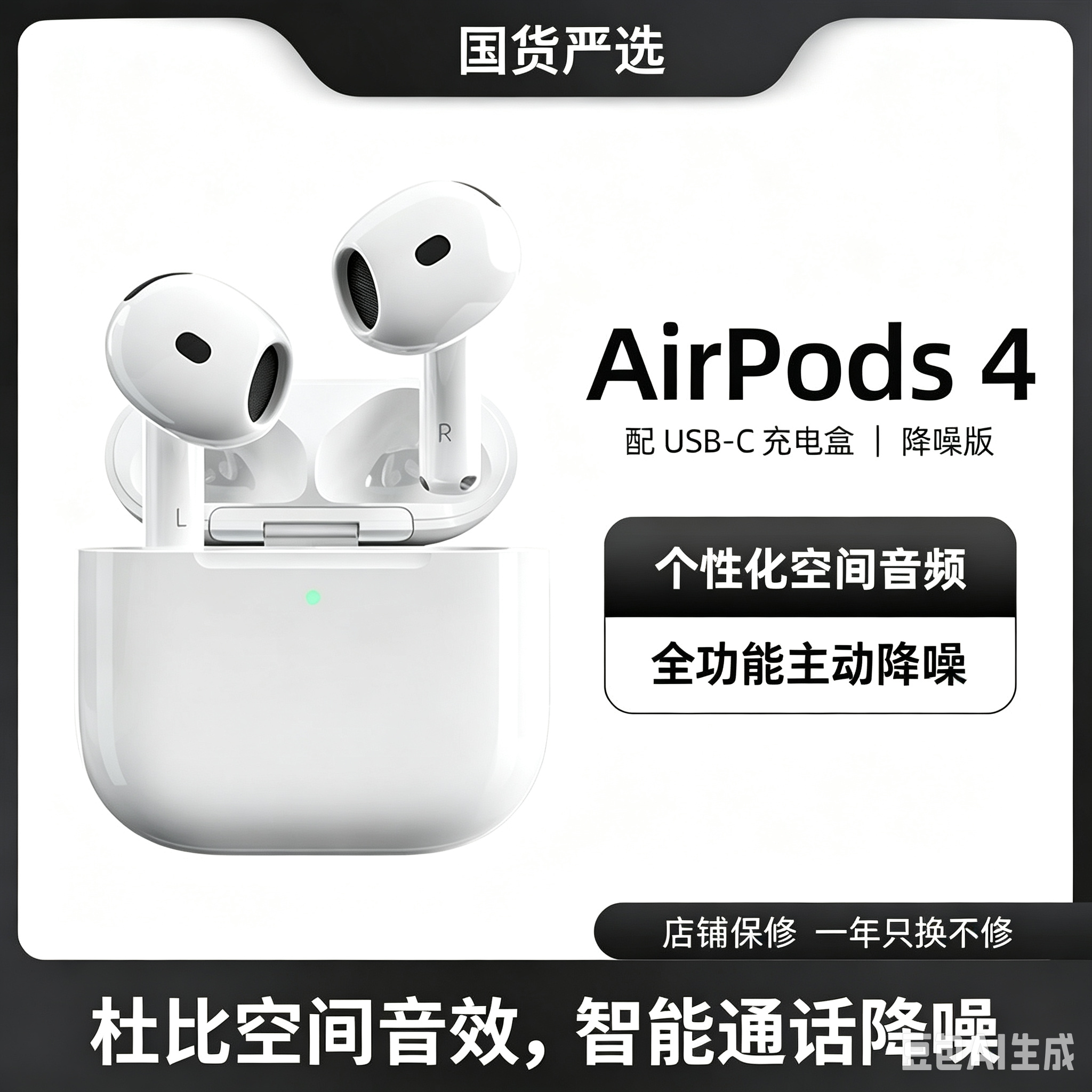 airpobs 4蓝牙耳机无线三代官方原装降噪2026款iPhone高音质16/17