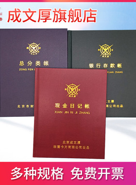 成文厚现金日记账本借贷式110银行存款日记帐账册流水账16K手工银行账总分类账簿总账明细帐财务家庭手账开支