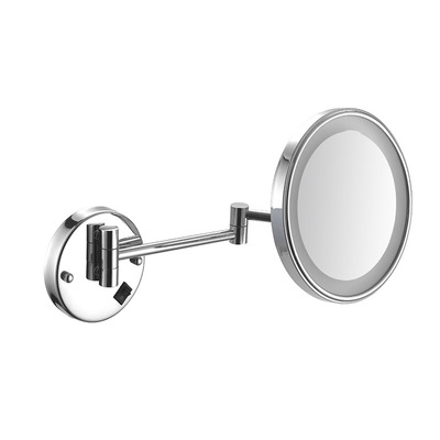 定制色温浴室镜子免打孔led折叠伸缩化妆镜壁挂酒店卫生间带灯