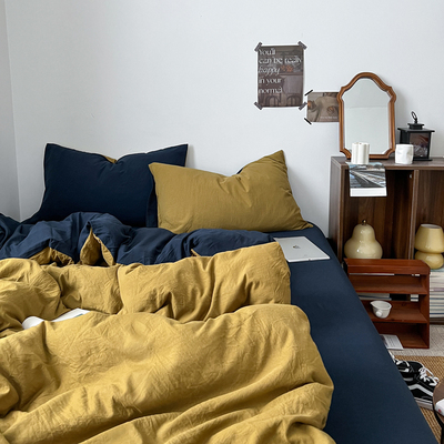 ins纯色四件套全棉简约