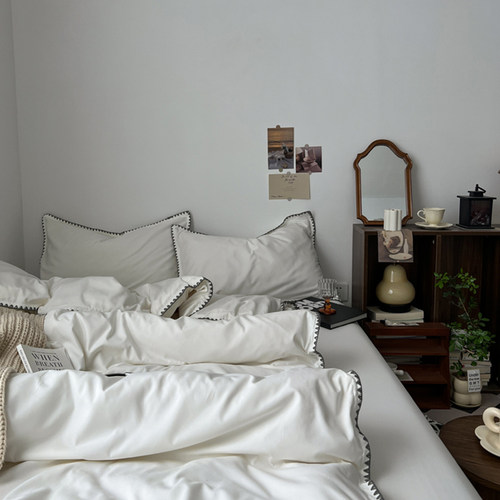 床单款四件套水洗棉复古裸睡