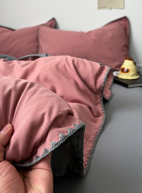 贝壳边工艺款 I 四件套床上用品纯棉全棉被套被罩床单宿舍三件套4