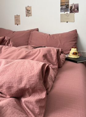 A类床上四件套纯棉全棉2025新款被套被罩床单学生宿舍三件套床笠4