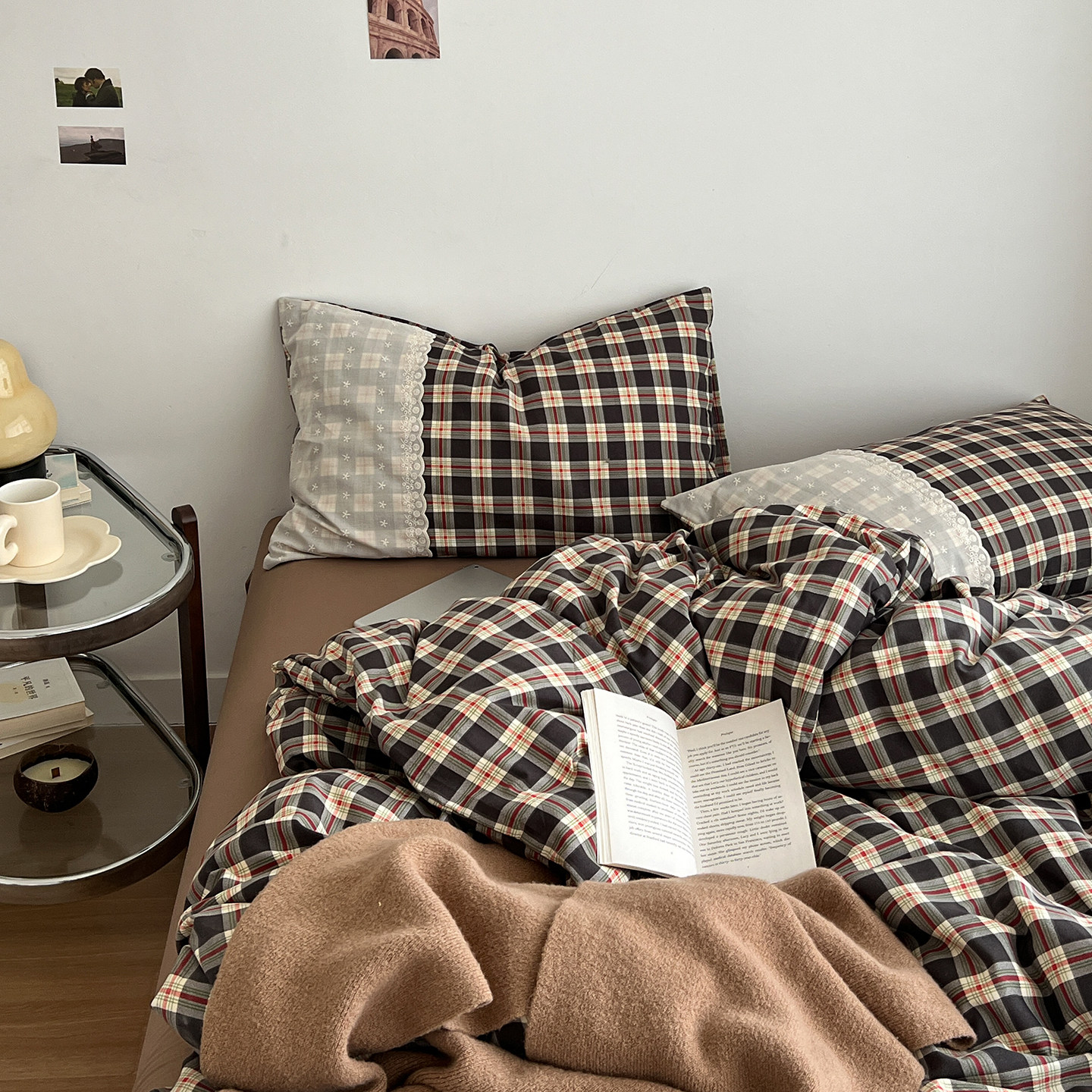 A类法式四件套纯棉全棉2025新款床上用品被套床单床笠宿舍三件套4