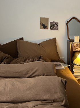 ins四件套纯棉全棉床上用品被罩床笠被单人被套大学生宿舍三件套4