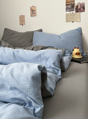 A类床上四件套纯棉全棉2025新款被套被罩床单学生宿舍三件套床笠4