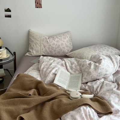 法式镂空花边水洗纯棉四件套