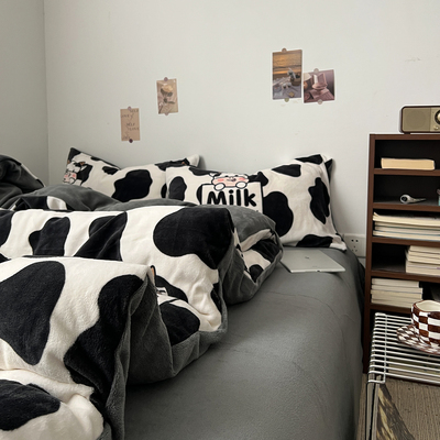 A类牛奶绒四件套加绒加厚