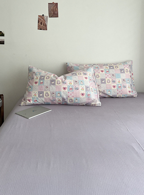 单件床单床笠1.8米床罩床套三件套水洗棉竖条纹枕套床垫防尘学生4