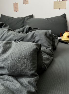 A类床上四件套纯棉全棉2025新款被套被罩床单学生宿舍三件套床笠4