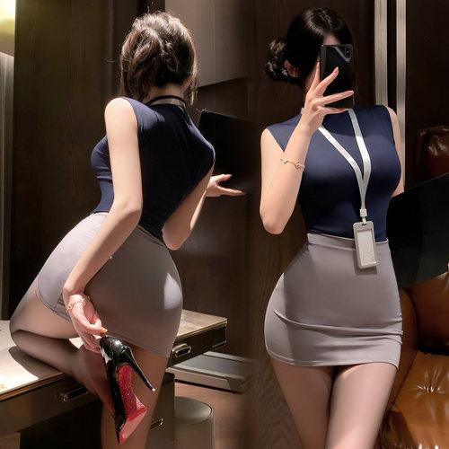 性感睡衣秘书制服内衣套装睡裙OL包臀裙情调女纯欲风大码修身显瘦
