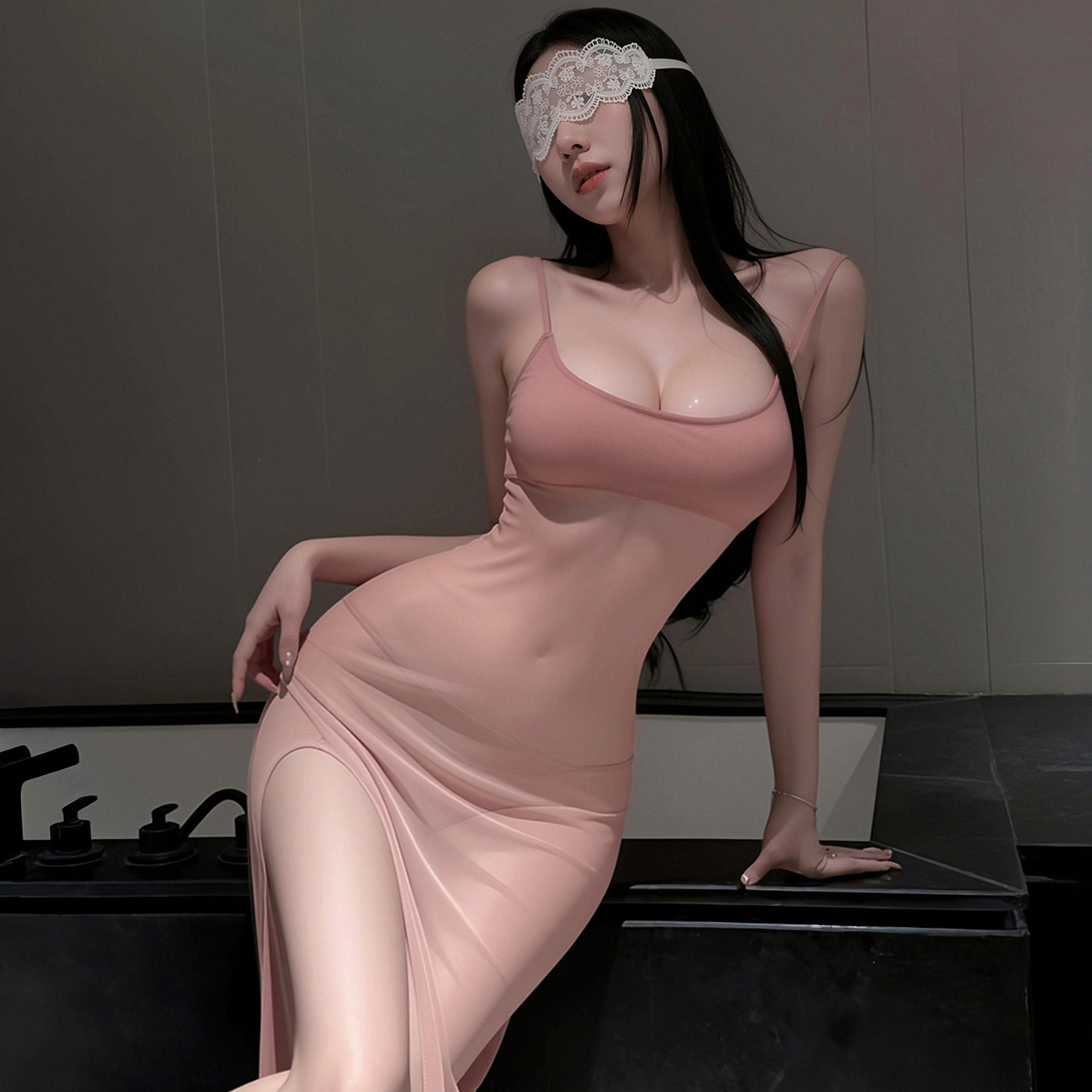 性感吊带睡裙女夏季开衩纯欲约会侧开衩诱惑长款睡衣2026新款薄款