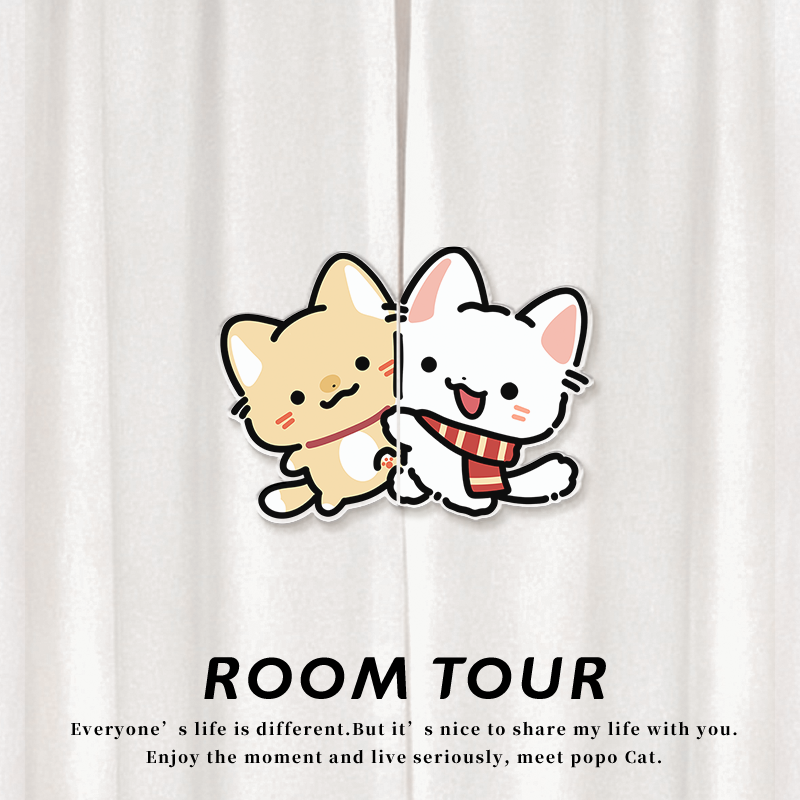 抱抱小猫磁吸窗帘扣卡通闭合窗帘固定器免打孔创意窗帘夹子防漏光,居家布艺,窗帘扣,淘宝优惠券,粉丝福利购,淘宝优惠卷