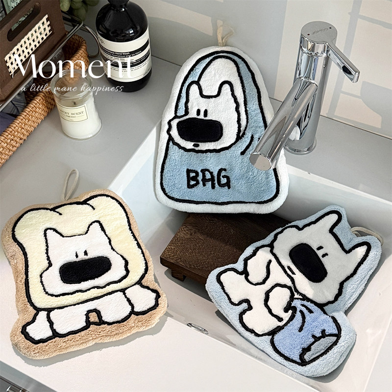 口袋小狗擦手巾挂式可爱超强吸水加厚厨房抹布擦手毛巾防臭速干,家庭/个人清洁工具,厨房擦手巾,淘宝优惠券,粉丝福利购,淘宝优惠卷