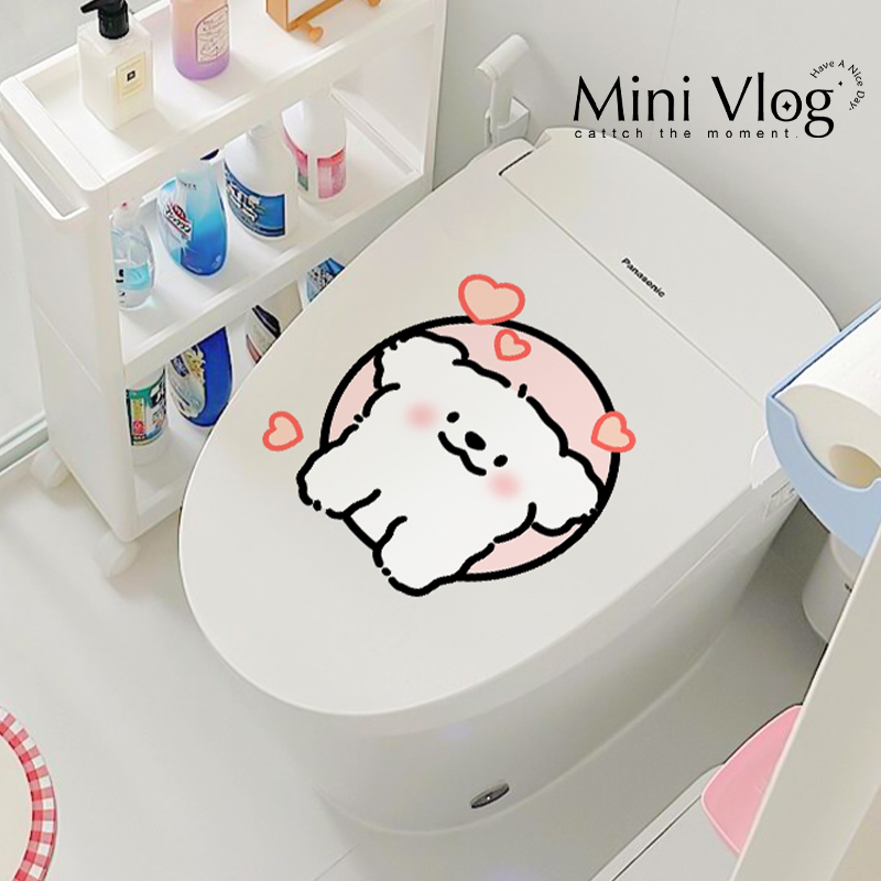 快乐小狗马桶贴新款防水贴纸