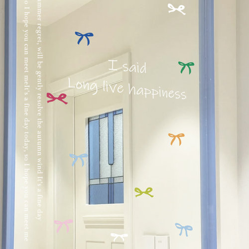 蝴蝶结装饰镜子玻璃门贴纸静电贴