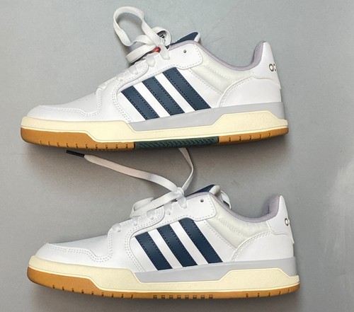 adidas ENTRAP 复古少年感 舒适百搭 低帮 板鞋 男女同款 白蓝色