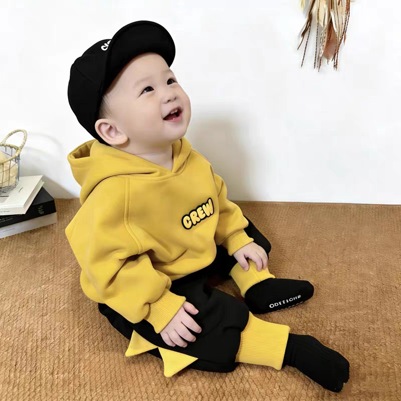 春秋男女童连帽卫衣两件套洋气