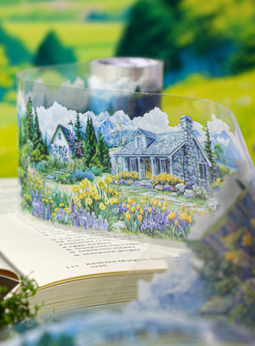 小镇漫野PET手账胶带田园山野风景手帐卡片拼贴造景素材贴纸贴画