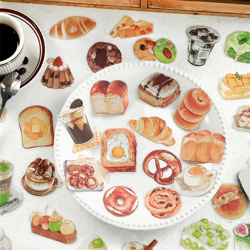 手帐贴纸甜点蛋糕美食咖啡贴画