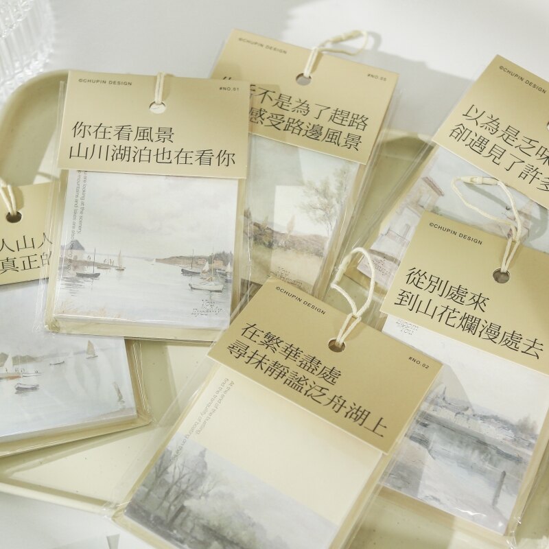 油画风便签本记事留言备忘素材纸