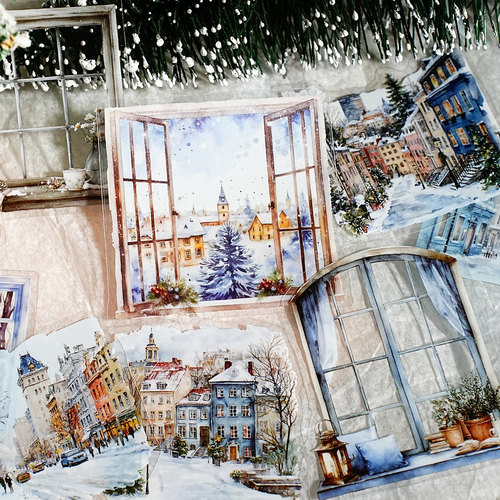 天气之窗PET贴纸包手帐造景贴画