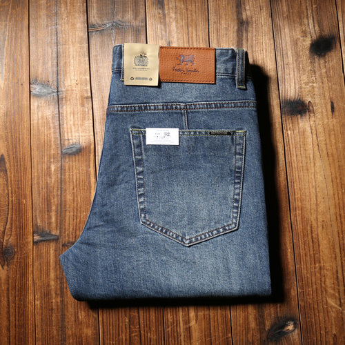 春秋中厚直筒宽松男士牛仔裤子