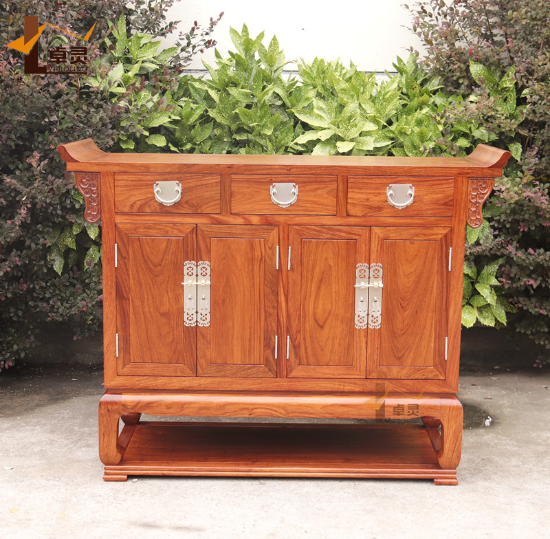 卓灵新中式门厅玄关柜刺猬紫檀