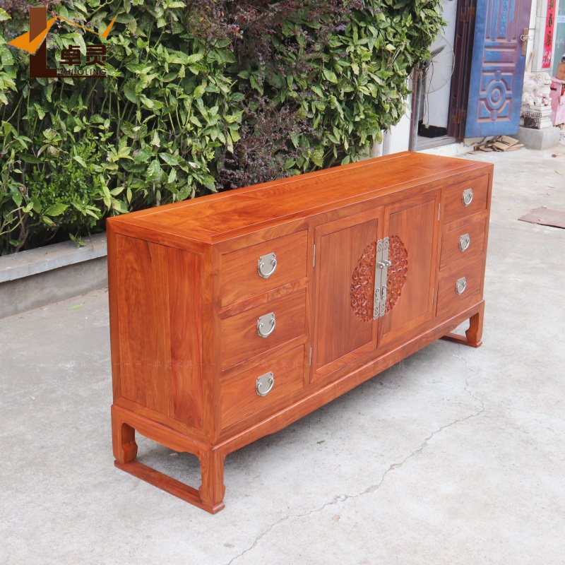 刺猬紫檀红木新中式餐边柜储物柜