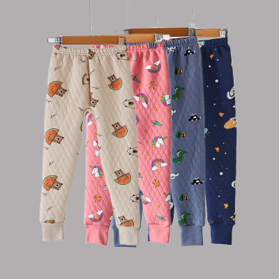 儿童纯棉三层夹棉保暖裤