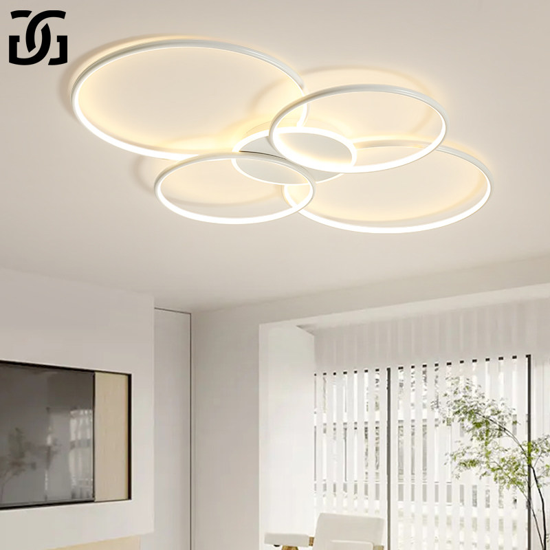 客厅主灯大气大厅灯具现代简约客厅灯极简北欧大灯圆环形灯吸顶灯