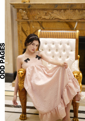 肌理棉春夏少女A字裙长裙