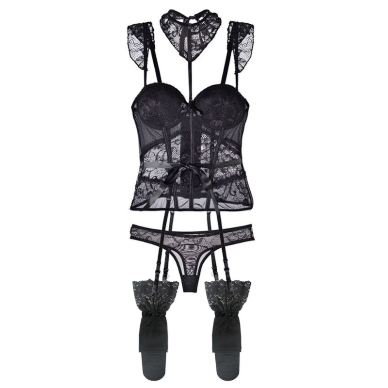 情趣风蕾丝美体吊袜带丁字内裤