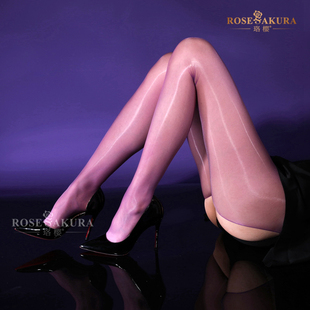 RK葡萄紫极光无腰边一线裆丝袜1D超薄透高密油亮大开档香氛连裤袜