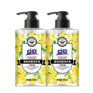 益欣植萃香氛抑菌洗手液400ml*2瓶小苍兰香型