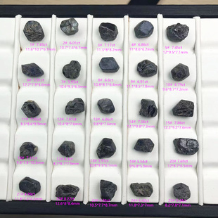 矿区蓝宝石直销网山东昌乐无烧天然蓝宝石原石刚玉毛料教学实验12