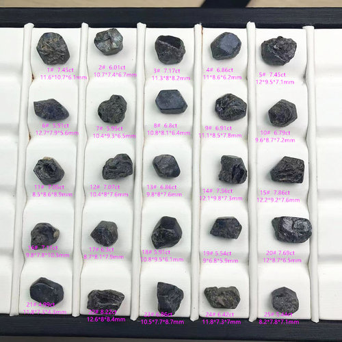 山东无烧天然蓝宝石原石刚玉毛料