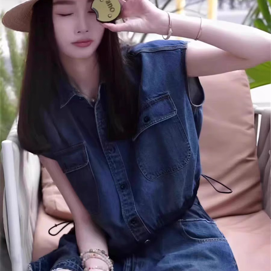 上衣炸街潮流短裤牛仔时髦显瘦两件套夏季洋气2025时尚女开衫套装