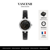 VANCENII 范西尼V1027黑菱小香风气质简约复古镶钻手表女士腕表